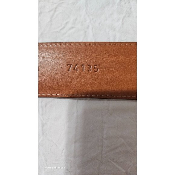 Mens Leather Perforated Belt With Silver Buckle Size 46/115 Made In USA Dark Bro - Picture 9 of 10